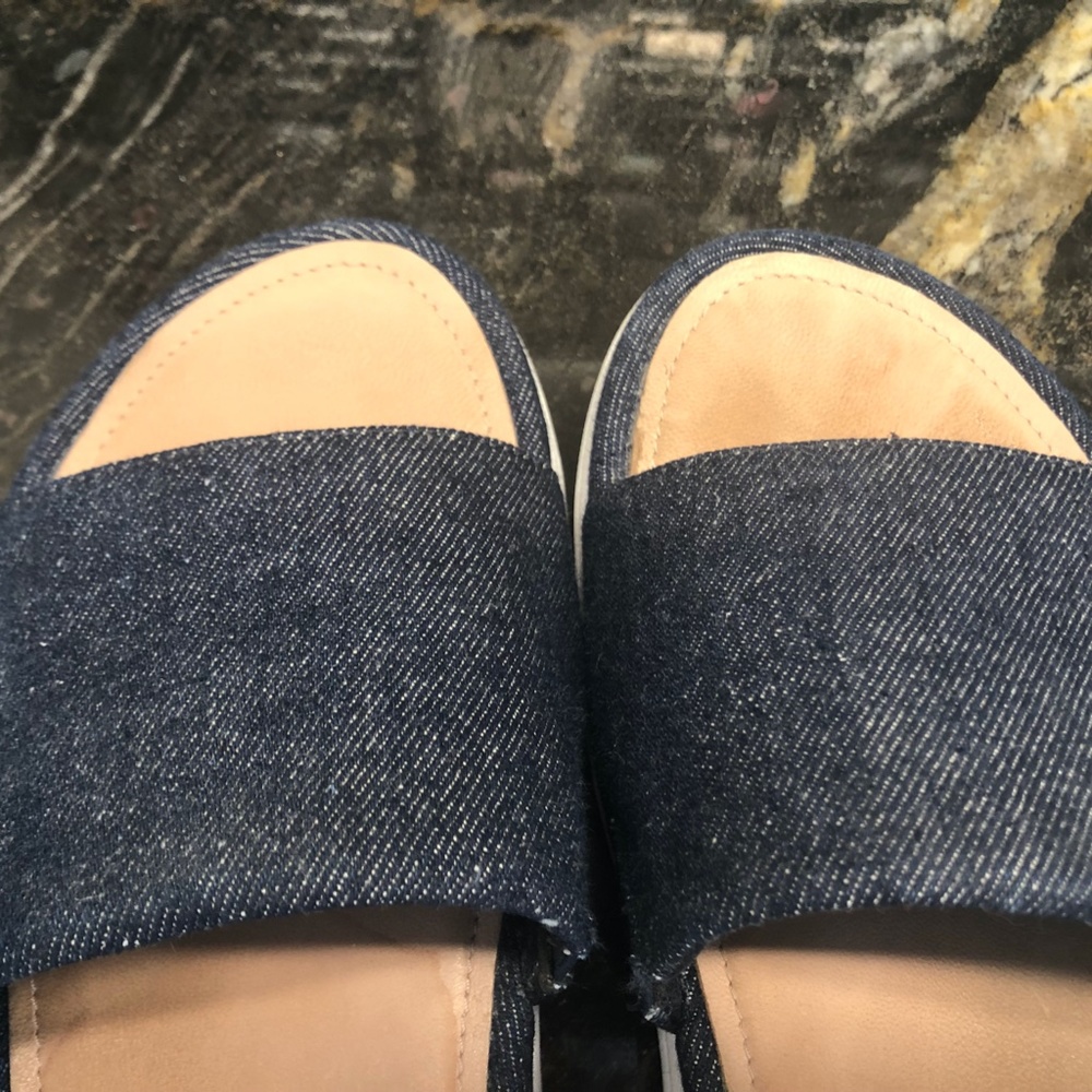 Fitflop Women Sandal Loosh Luxe Slide Size 6 Blue Denim - Picture 6 of 10